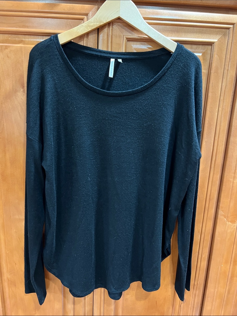 Banana Republic Black Scoop Neck Long Sleeve Top